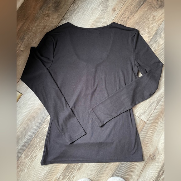 Ribbed Long Sleeve Button Up - Picture 2 of 2